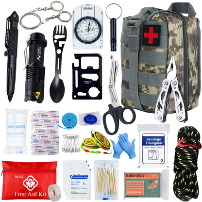 Survival First Aid Kit - MOLLE Outdoor Emergency Trauma Bag for Camping Hiking IFAK EDC Adventure Gear