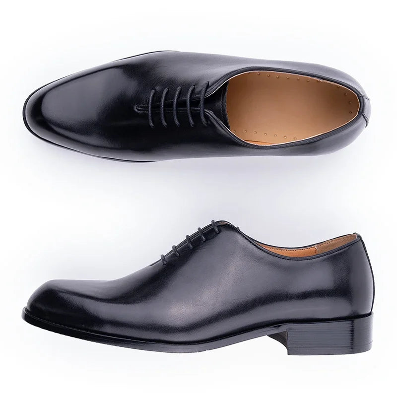 Men’s Handmade Leather Oxford Shoes - Comfortable Lace-Up Business & Office Dress Shoes