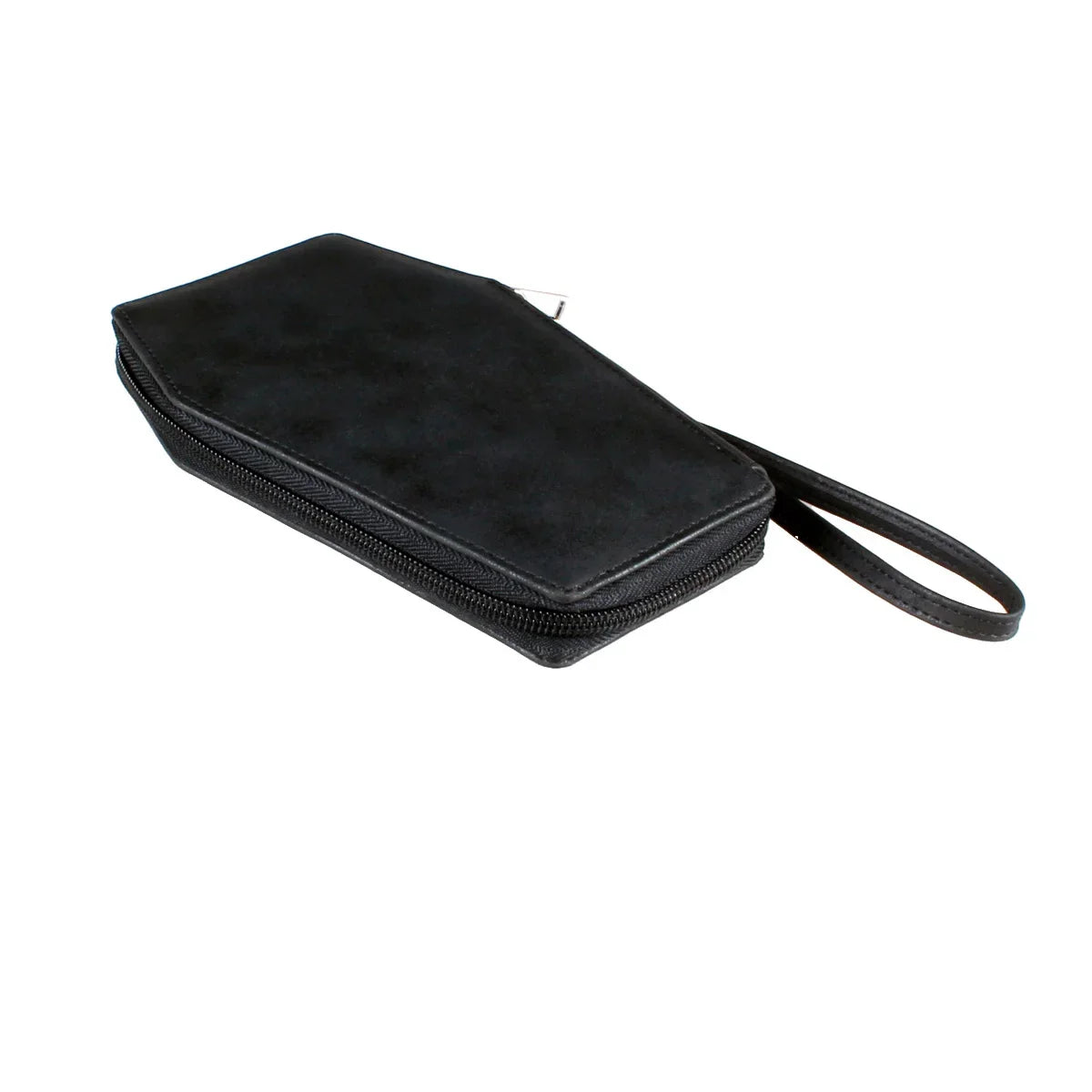 Gothic Coffin Coin Purse - Halloween Pattern PU Leather Zipper Wallet Clutch