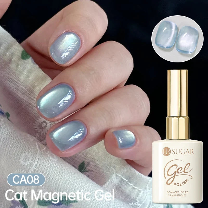 UR SUGAR Jelly Pink Cat Magnetic Gel Nail Polish 15ml - Glitter Ice Effect Soak Off UV LED Semi-Permanent Manicure Gel