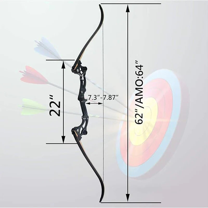 JUNXING F163 Recurve Bow - 64 Inch Takedown Archery Bow for Professional Training & Target Shooting