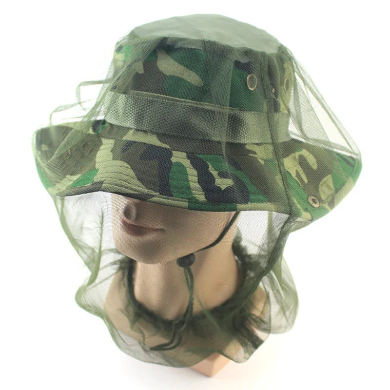 Outdoor Mosquito Net Hat - Breathable Head Face Mesh Cover for Fishing Travel & Camping