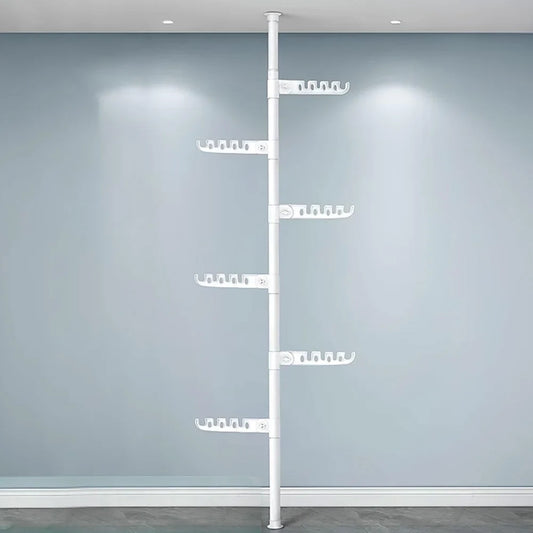 Telescopic 6-Tier Corner Clothes Drying Rack – Standing Laundry Pole for Hanging Clothes
