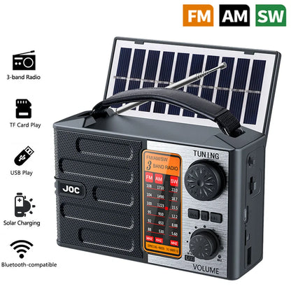 Portable AM/FM Shortwave Radio – Rechargeable Battery Powered Full Band Receiver with USB/TF MP3 Player & Bluetooth Speaker Function