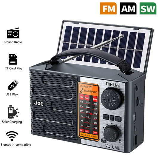 Portable AM/FM Shortwave Radio – Rechargeable Battery Powered Full Band Receiver with USB/TF MP3 Player & Bluetooth Speaker Function