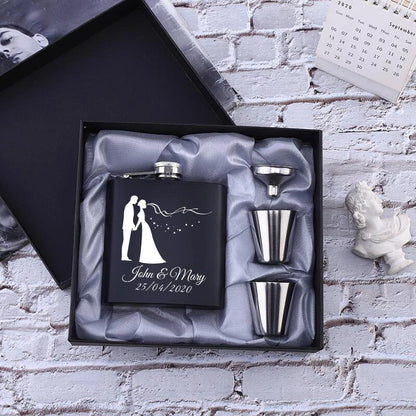 Personalized 6oz Stainless Steel Hip Flask – Engraved Christmas, Birthday, Valentine's Day Gift, Custom Logo for Wedding Favors   2/2