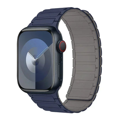 Magnetic Silicone Sports Band for Apple Watch — Fits Ultra 2 (49mm) & Series 9/8/7/6/5/4/SE/3 (38–45mm)