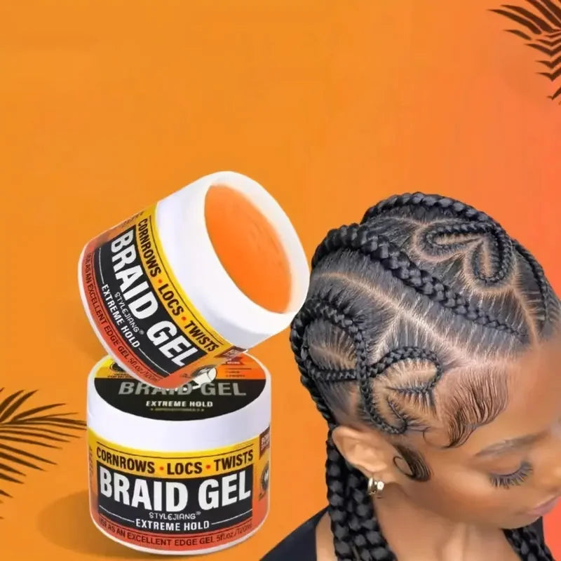 Extreme Hold Braid Gel - Styling Hair Wax for Cornrows, Locs, Twists & Braids
