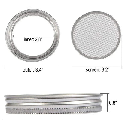 Seed Sprouting Kit - Mason Jar Germination Lids with Stainless Steel Strainer Screen & Sprouter Stand for Fresh Sprouts