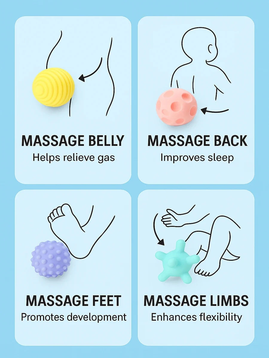 6Pcs Baby Sensory Balls - Montessori Teething & Early Learning Massage Water Toy Set