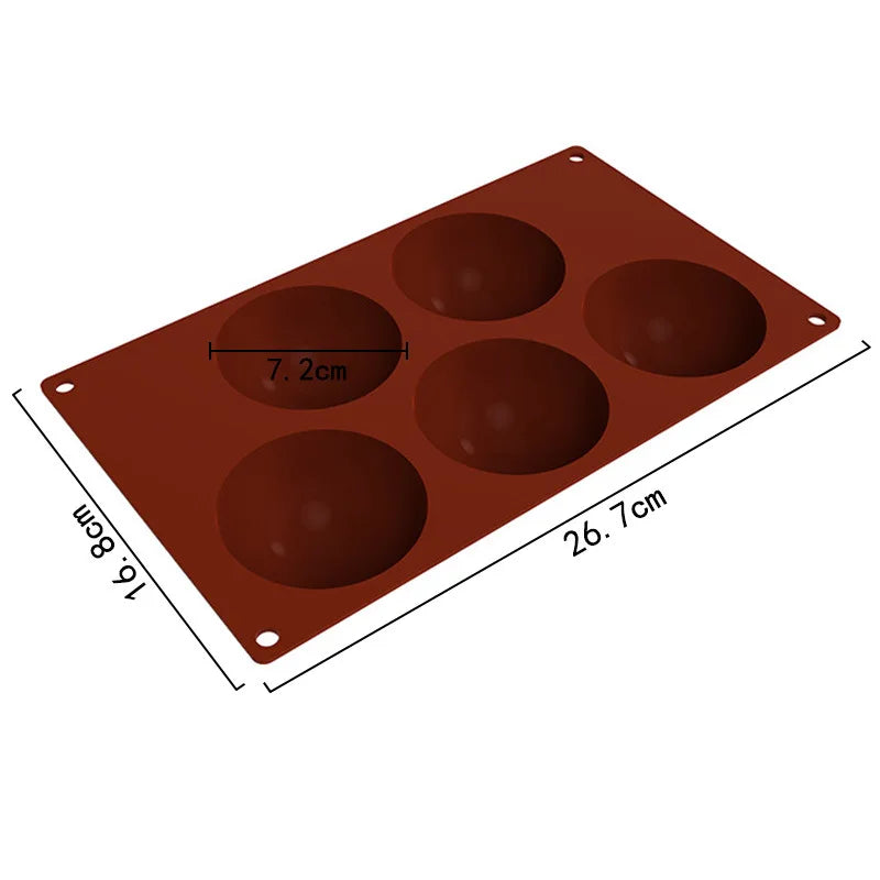 Semi-Sphere Silicone Mold — Half-Ball Chocolate, Candy, Mousse & Pastry Baking Tool for Fat Bombs