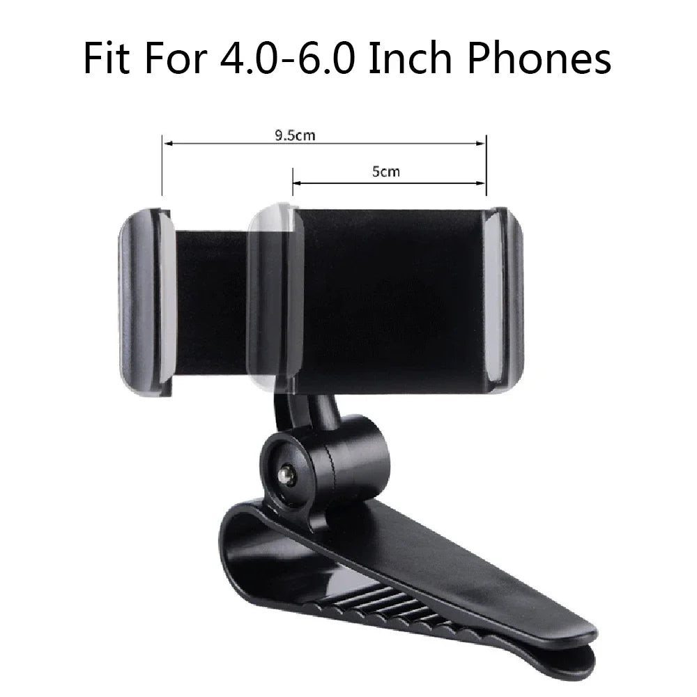 Car Sun Visor Phone Holder - 360° Rotating Universal Navigation Mount Clip