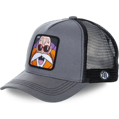 Dragon Ball Son Goku Trucker Cap - Embroidered Adjustable Mesh Sun Visor Hat for Men Summer Travel