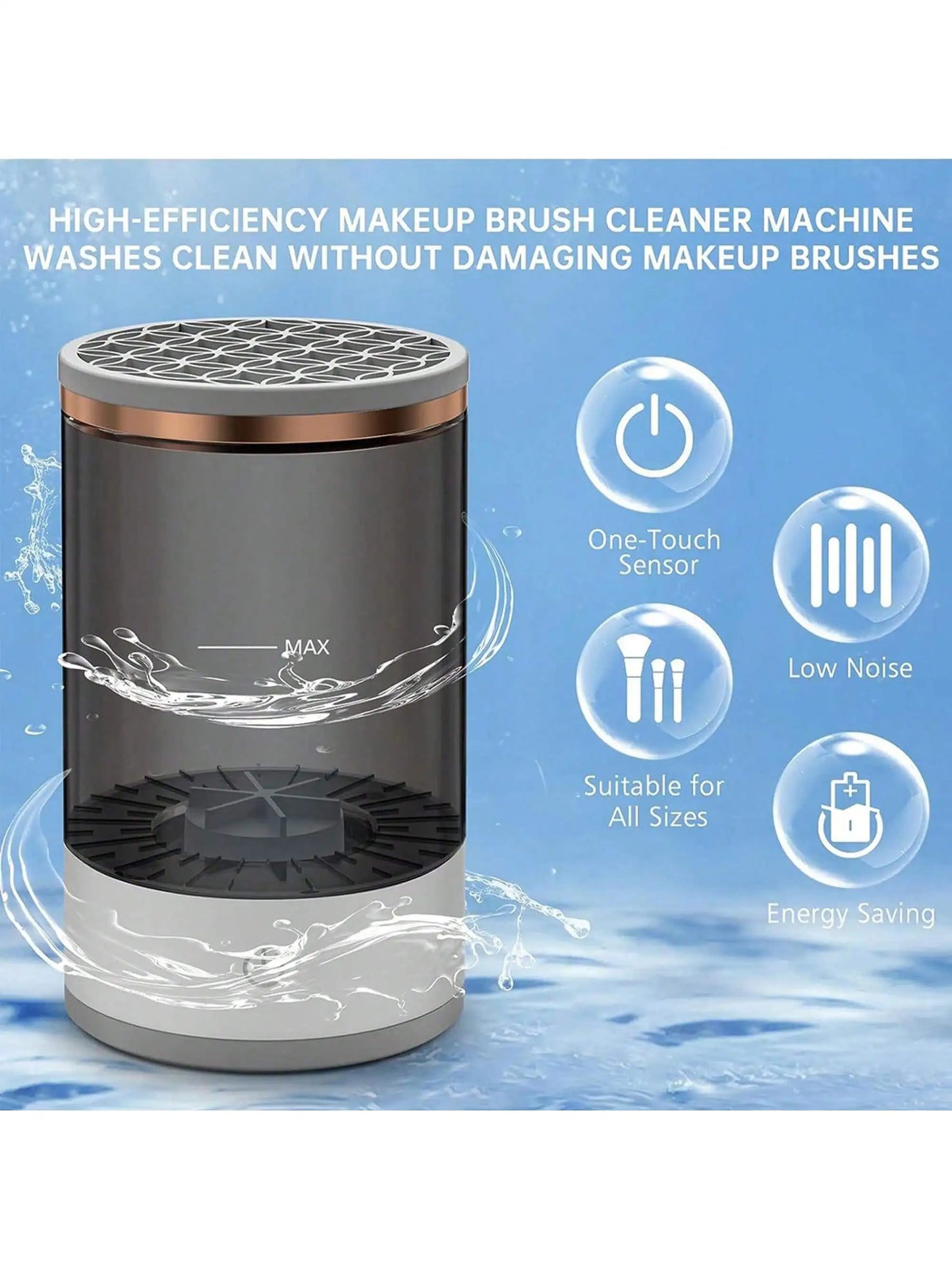 Electric Makeup Brush Cleaner - Automatic Deep Cleaning Machine for Cosmetic Brushes