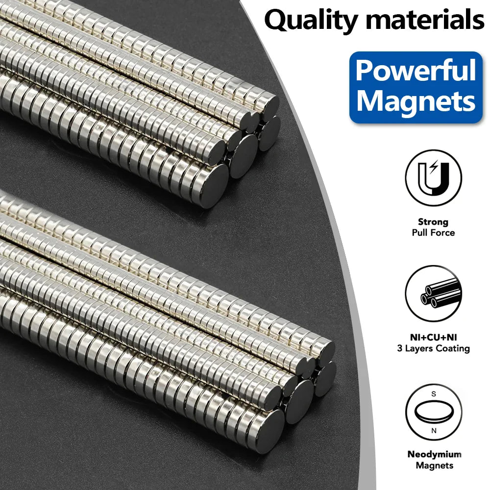 N35 Neodymium Round Magnets - Super Strong Permanent Fridge Magnets for DIY Crafts and Projects