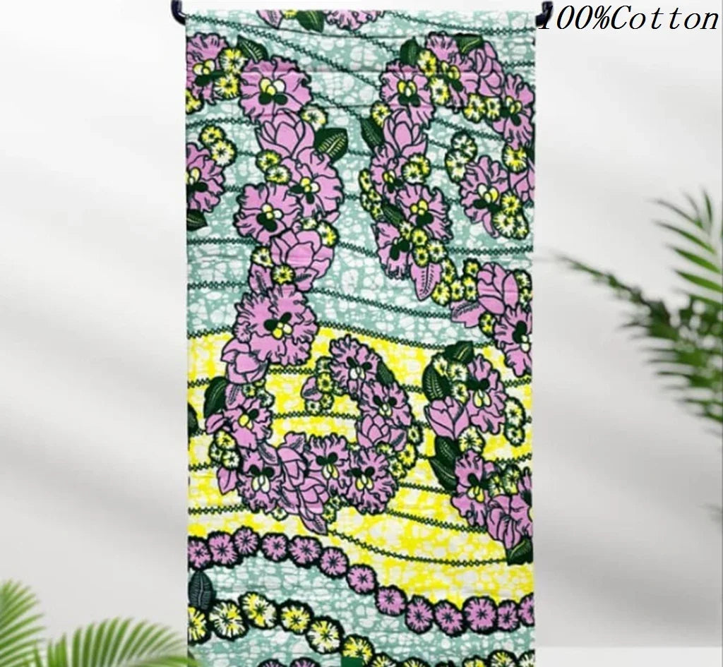 African Ankara Wax Print Fabric - 100% Cotton Batik Material for Sewing & Wholesale 6 Yards