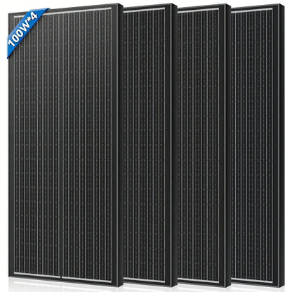 Rvpozwer N-Type Mono Solar Panel - 400W/200W/100W High Efficiency Waterproof Module for RV Marine Yacht Camping & Off Grid Power