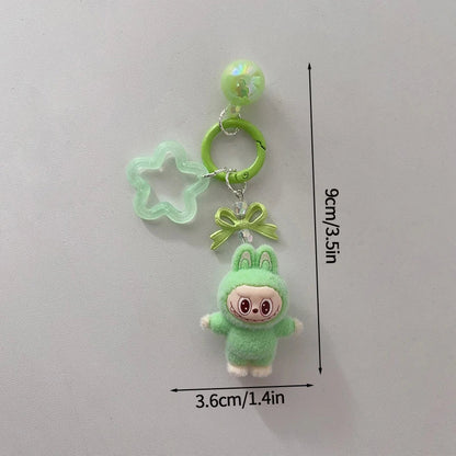 Plush Baby Keychain Bowknot Bag Pendant Hanging Charm for Phone Car Backpack Labobu Gift