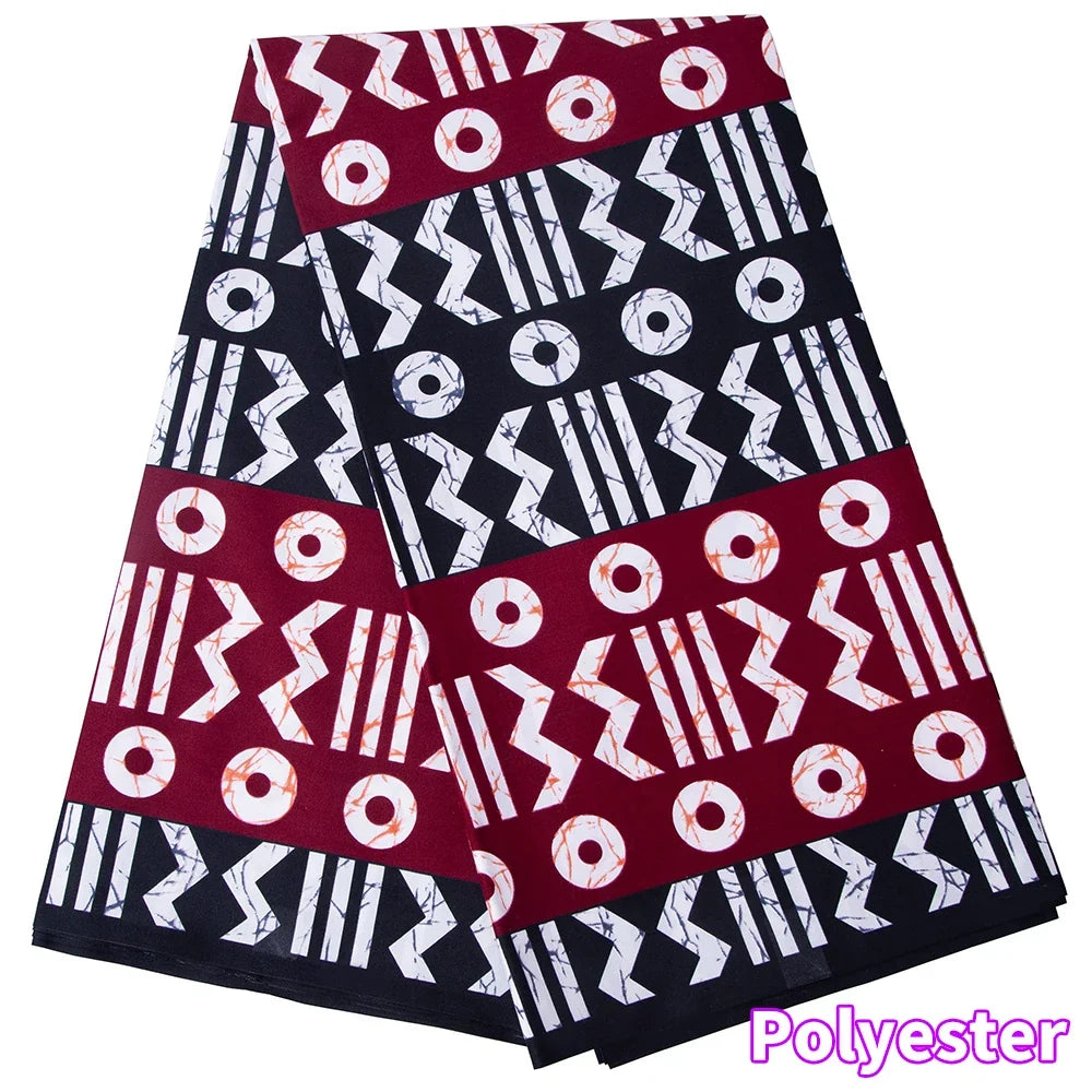 Ankara African Wax Print Fabric - Batik Pagne Polyester Material for DIY Sewing, Patchwork & Wedding Dress Craft