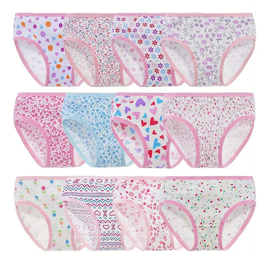Floral Baby Girls Cotton Briefs Set - Multi-Pack Soft Toddler Panties & Kids Underwear for Ages 2-11T
