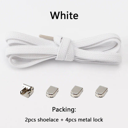 No-Tie Elastic Shoelaces – One Size Fits All Sneakers for Adults & Kids, Flat Tieless Shoestrings