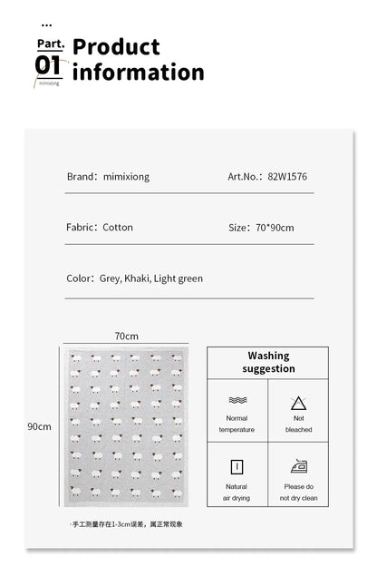 Baby Cotton Knitted Blanket 90x70cm – Newborn Swaddle Wrap for Boys & Girls, Stroller & Nursery Cuddle Quilt