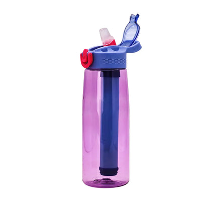 Filter Water Bottle - BPA-Free Outdoor Sports & Camping Bottle with Lockable Lid