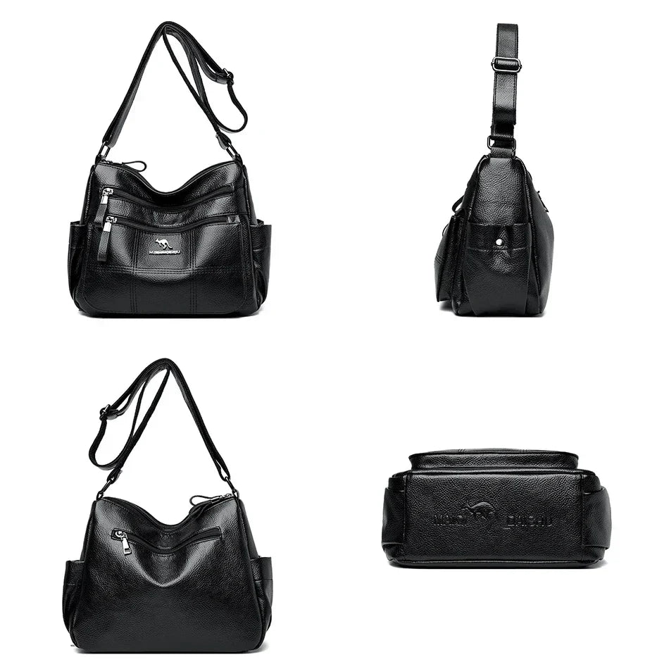 Luxury Women’s Leather Handbag – Large Capacity Shoulder & Crossbody Designer Bag