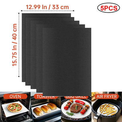 60x40cm Non-Stick BBQ Grill Mat - Heat Resistant Reusable Baking Sheet for Easy Cooking, Grilling & Outdoor Barbecue