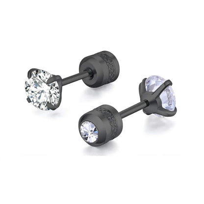Medical Stainless Steel Zircon Ear Stud Earrings – Hypoallergenic Crystal Cartilage & Tragus Piercing Jewelry with Screw Back