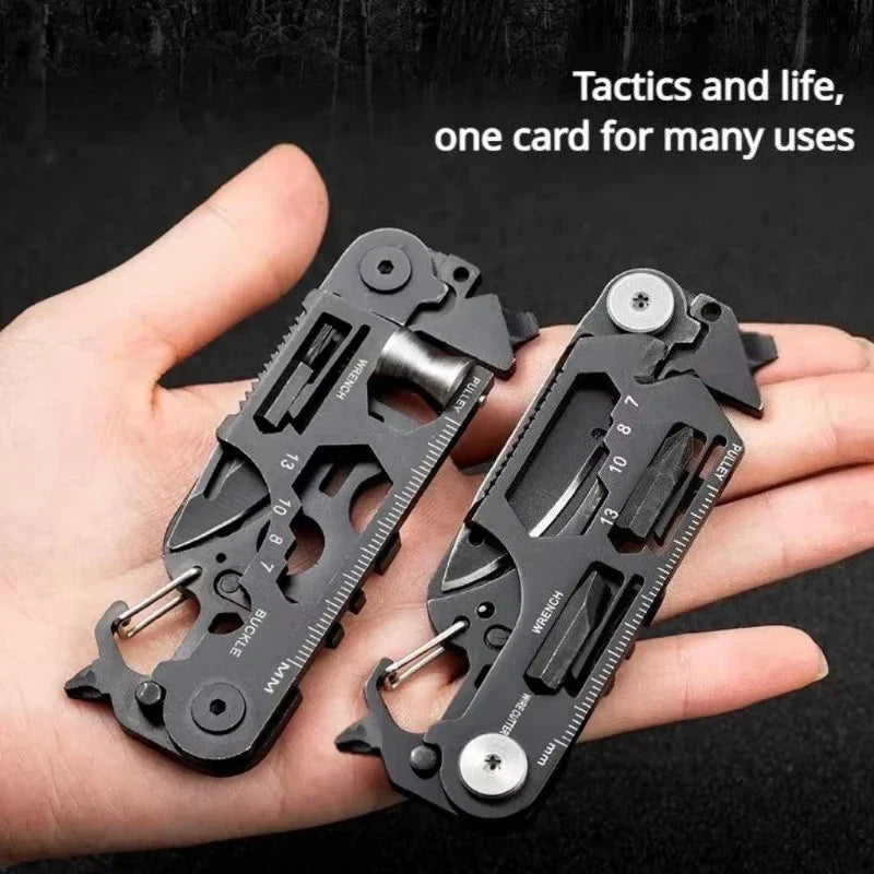 Multifunctional Outdoor Tool Card – Folding Molle Scissors, Mini Army Knife & Bicycle Repair EDC Camping Gear