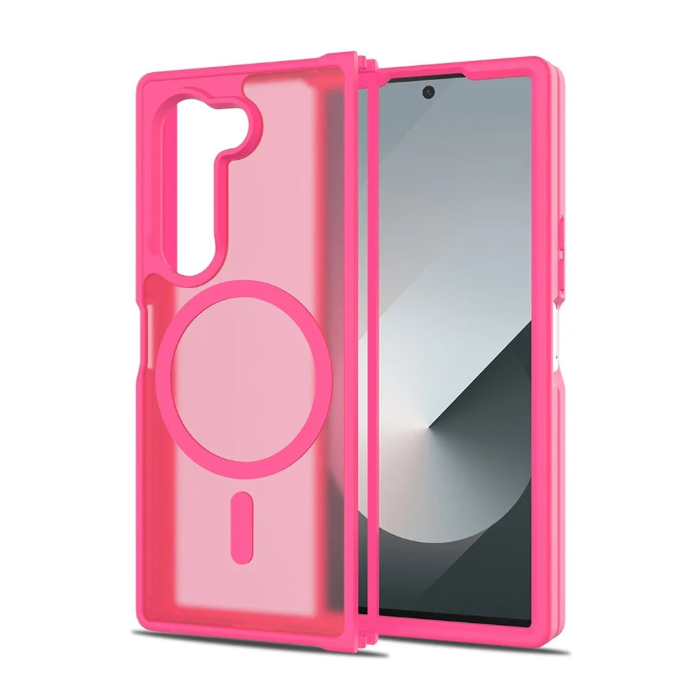 Z Fold7 Luxury Wireless Charging Case - Candy Color Translucent Magnetic Shockproof Cover for Samsung Galaxy Z Fold 7 & Fold 6