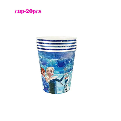 Disney Frozen Happy Birthday Party Disposable Tableware Set - Paper Supplies for 10 Guests, Baby Shower Girl Favor, Event Party Decorations