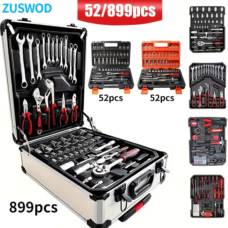 899-Piece Professional Tool Kit - Portable Multi-Function Toolbox for Home, Car Repairs & DIY Projects