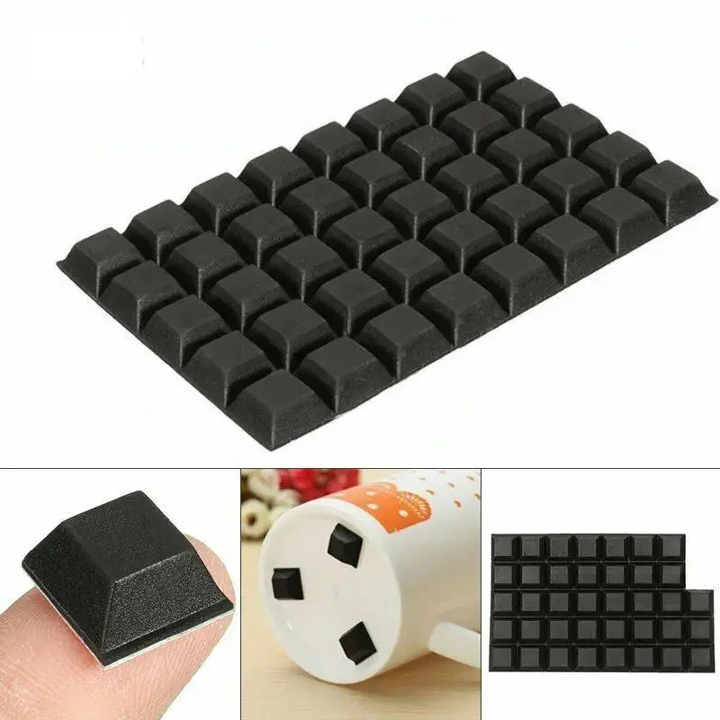 12Pcs Self-Adhesive Rubber Bumper Pads Square Feet for Electronics, Laptop, Speaker & Furniture Protection