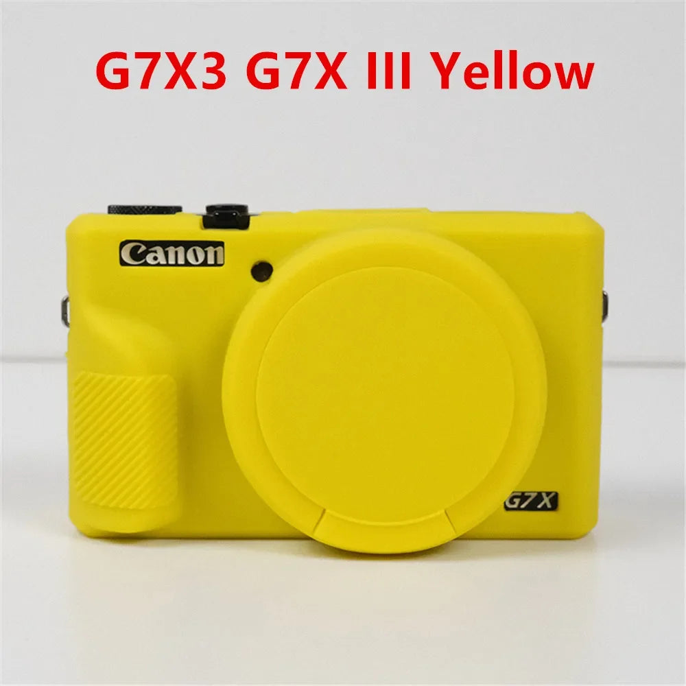 Canon G7X Mark II Silicone Camera Case - Soft Rubber Protective Skin Cover with Lens Protector for G7XII G7X2 G7X3 G7XIII