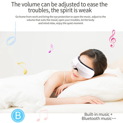 6D Smart Vibration Eye Massager – Hot Airbag Compress, Bluetooth Music Sleep Mask for Eye Relaxation & Fatigue Care