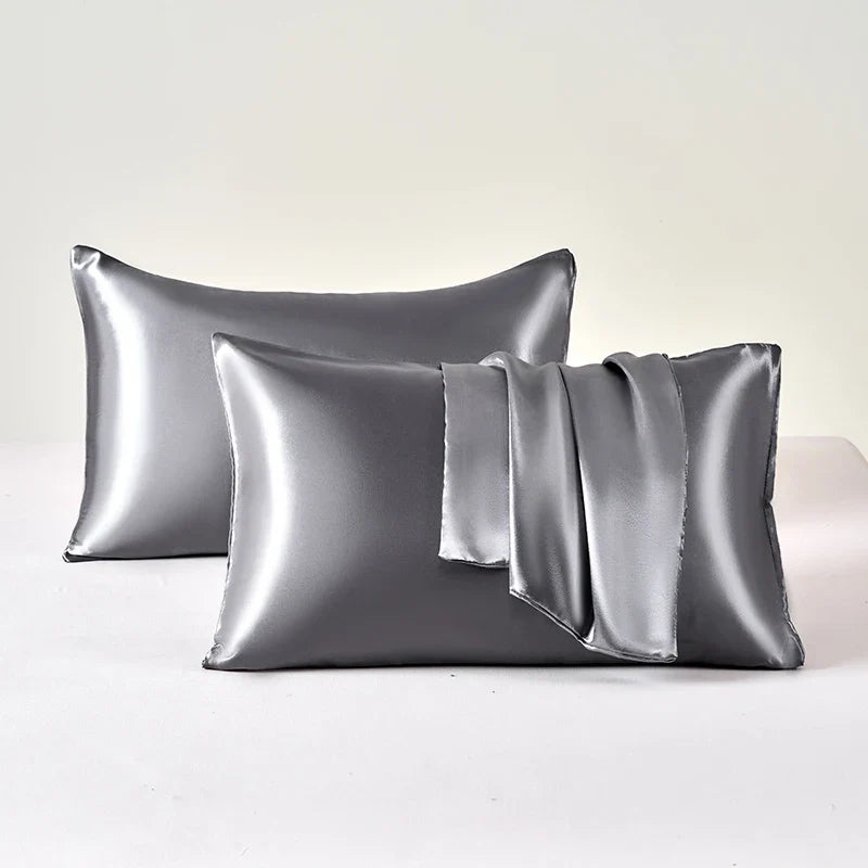 2PCS Satin Pillowcase Set - Soft Smooth Cooling Pillow Covers for Skin & Hair Care