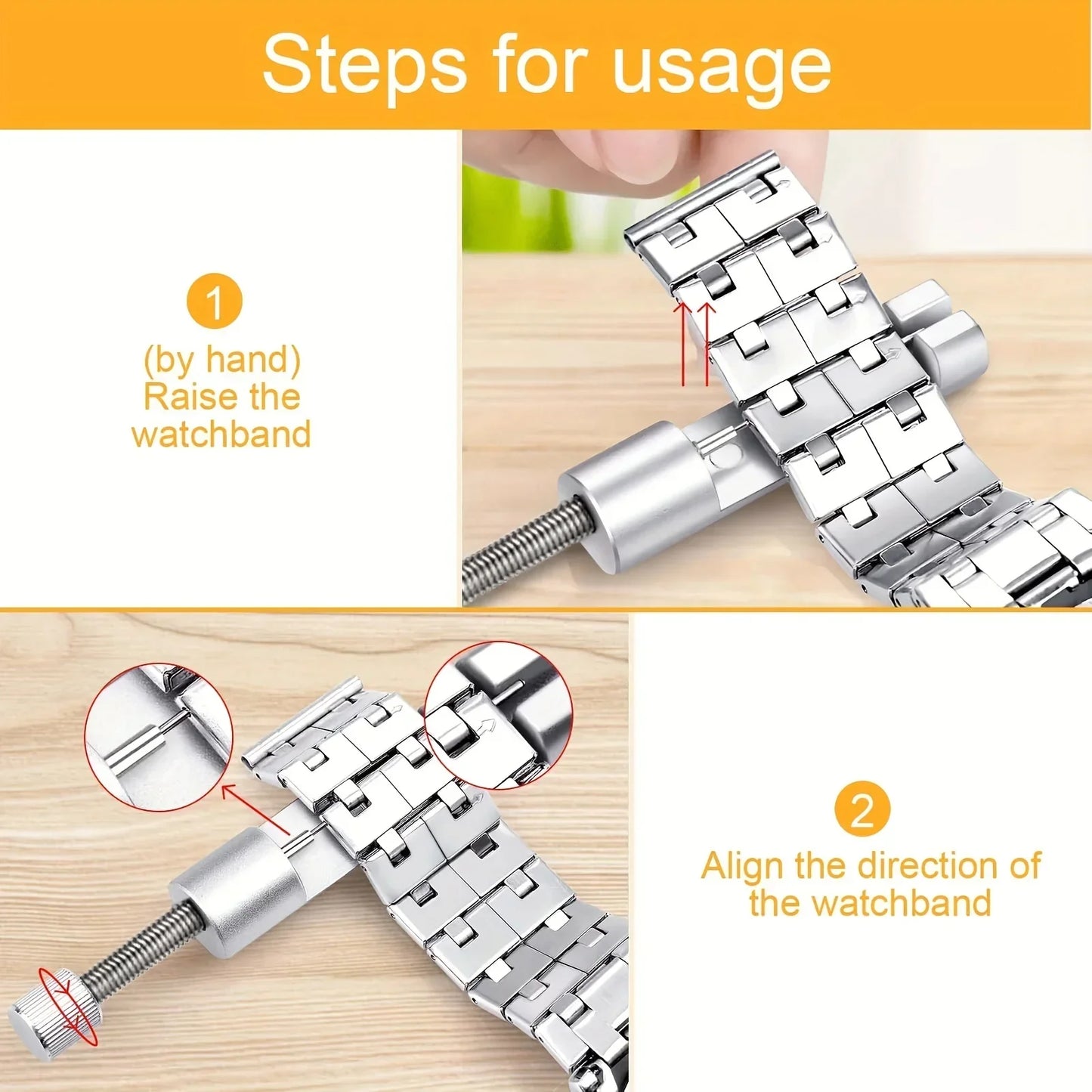 41-Piece Watch Band Tool Kit - Link Remover, Spring Bars & Spare Needles for Watch Strap Repair & Adjustment