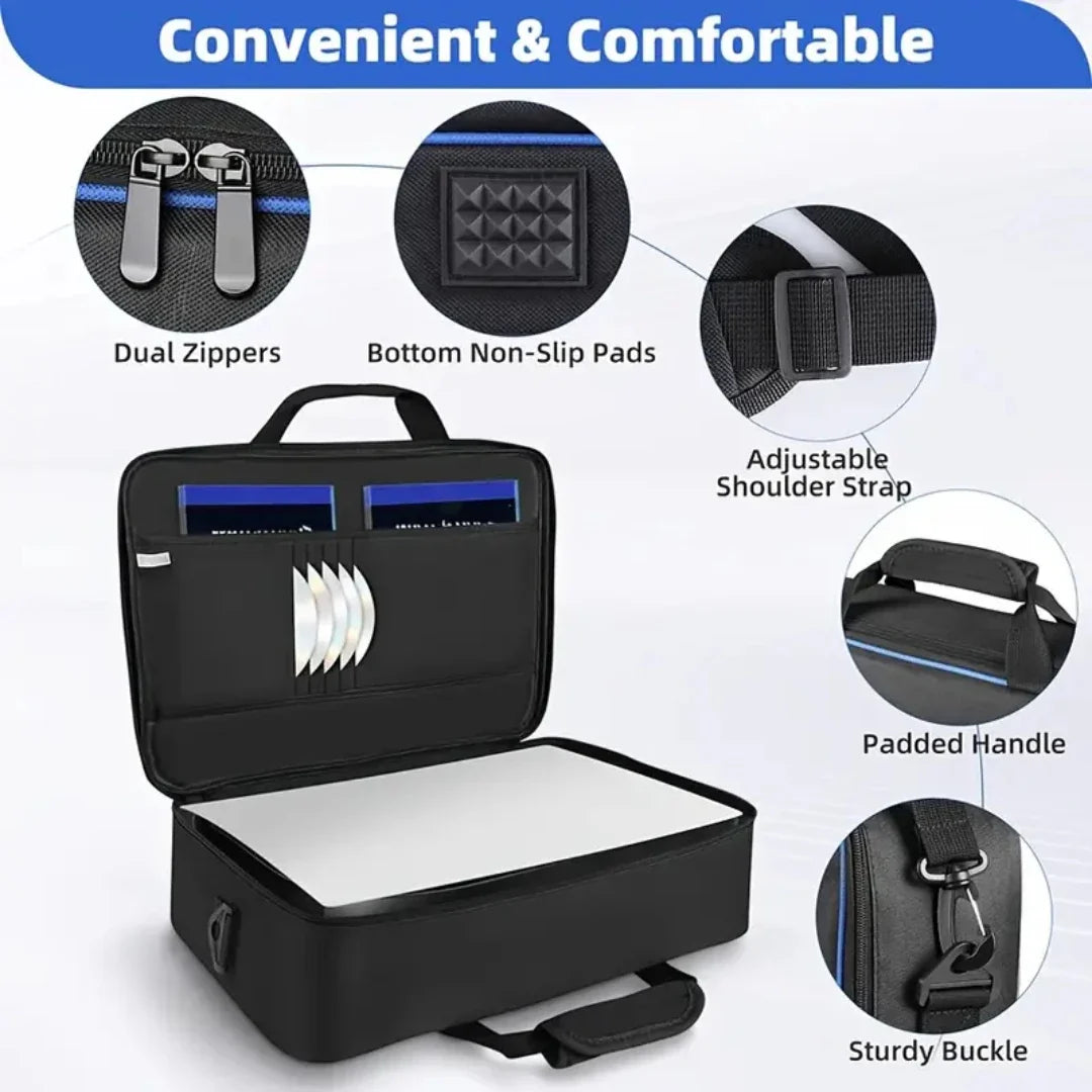Carrying Case for PS5 - Travel Bag with Large Capacity for Console and Controller, Protective Storage, Compatible with PS5