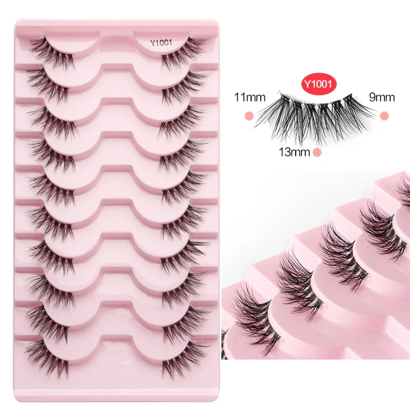 SHIDISHANGPIN 3D Half Cat Eye Lashes – Natural Winged Fox Faux Mink Eyelashes for Makeup
