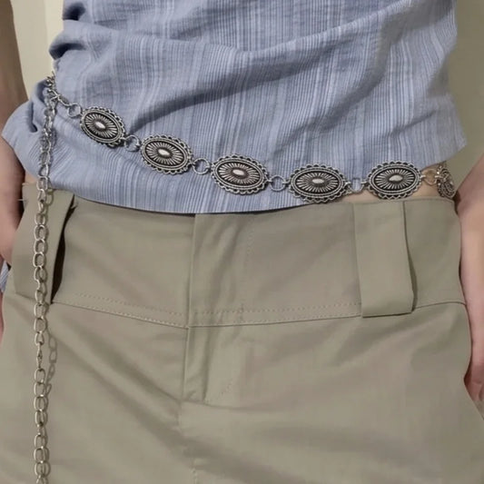 Vintage Boho Waist Chain Belt - Ethnic Metal Body Jewelry Fashion Accessory