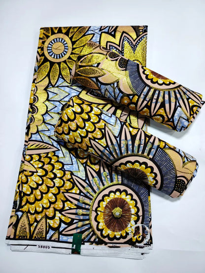 Original African Wax Print Fabric - 6 Yards 100% Cotton Nigerian Ankara Sewing Material