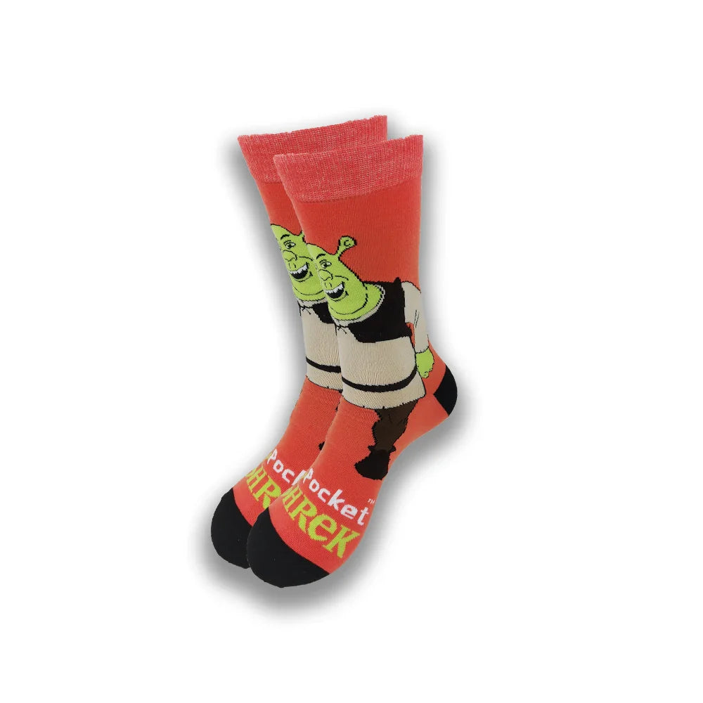 Men's Cartoon Character Crew Socks - Fun Novelty Cotton Casual Socks