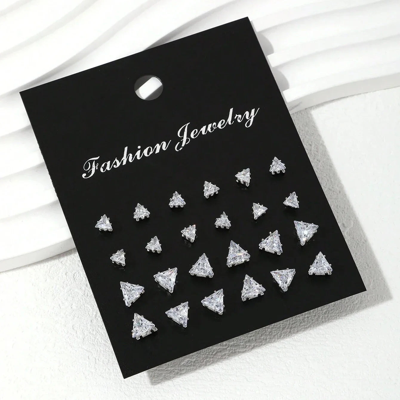 12 Pairs Luxury Zirconia Earrings – Elegant Shiny Stud Set for Parties, Gifts, and Couples