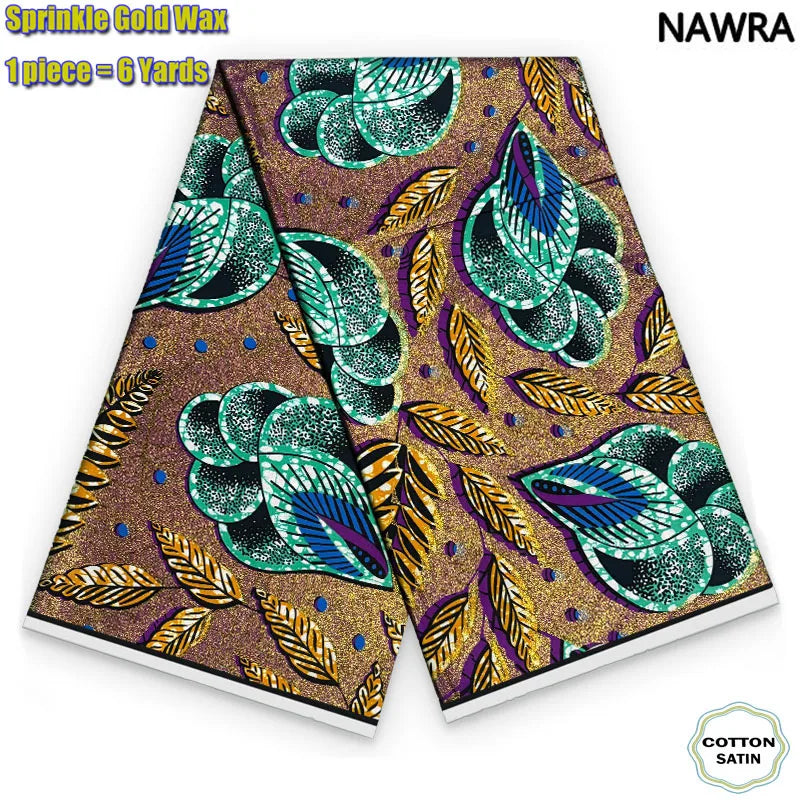 2026 African Grand Golden Wax Fabric - Soft Pink Flash Gold Ankara Batik Pagne