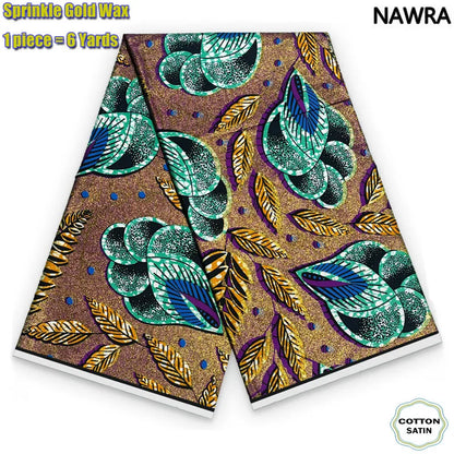 2026 African Grand Golden Wax Fabric - Soft Pink Flash Gold Ankara Batik Pagne