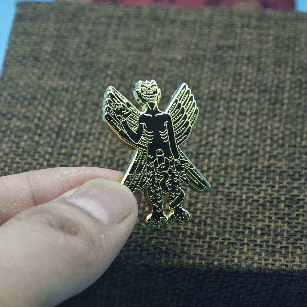 Pazuzu Enamel Brooch - Horror Halloween Wind Demon Lapel Pin, Mythology Amulet Badge and Gift