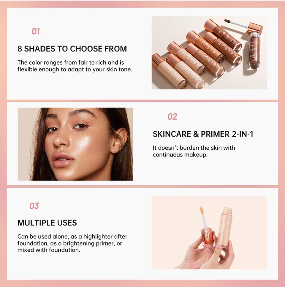 Lakerain Halo Glow Liquid Highlighter – Complexion Booster with Hyaluronic Acid for Radiant Skin