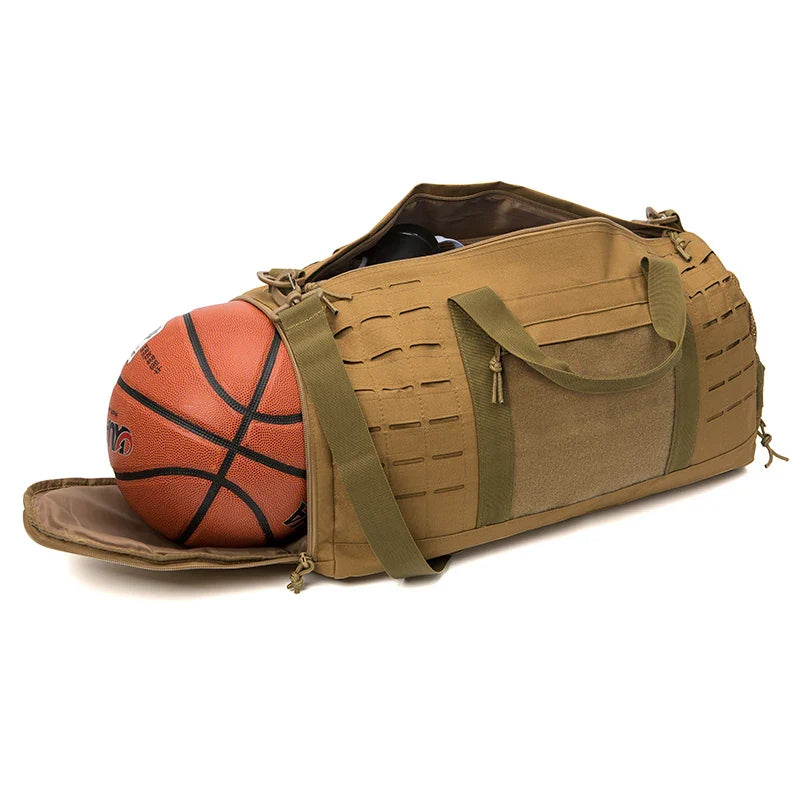 40L Tactical Sports & Gym Duffle Bag – Men’s Fitness, Travel, Basketball & Outdoor Weekender Bag with Shoe Compartment